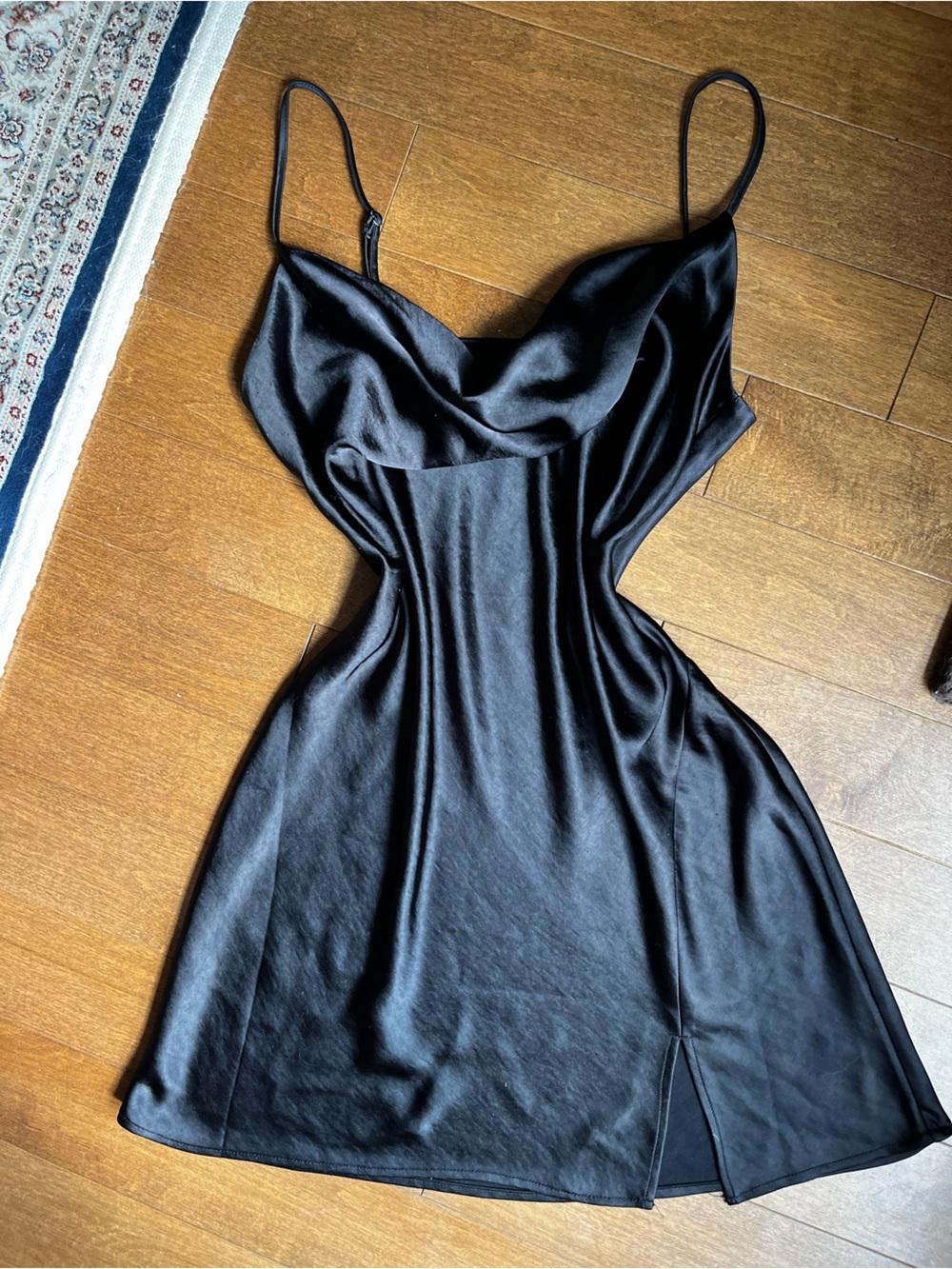 NWOT DYNAMITE Classic Black Satin Slip Dress - Elegant Women's Dress